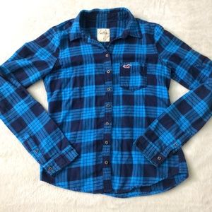 Blue hollister flannel